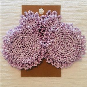 Purple beaded drop earrings